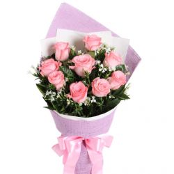 send 12 pink rose of bouquet to japan